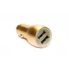 Evelatus ECC01 GOLD Autolaadija 2 USB-porti 3.1A roostevabast terasest päästevahendiga Kuldne