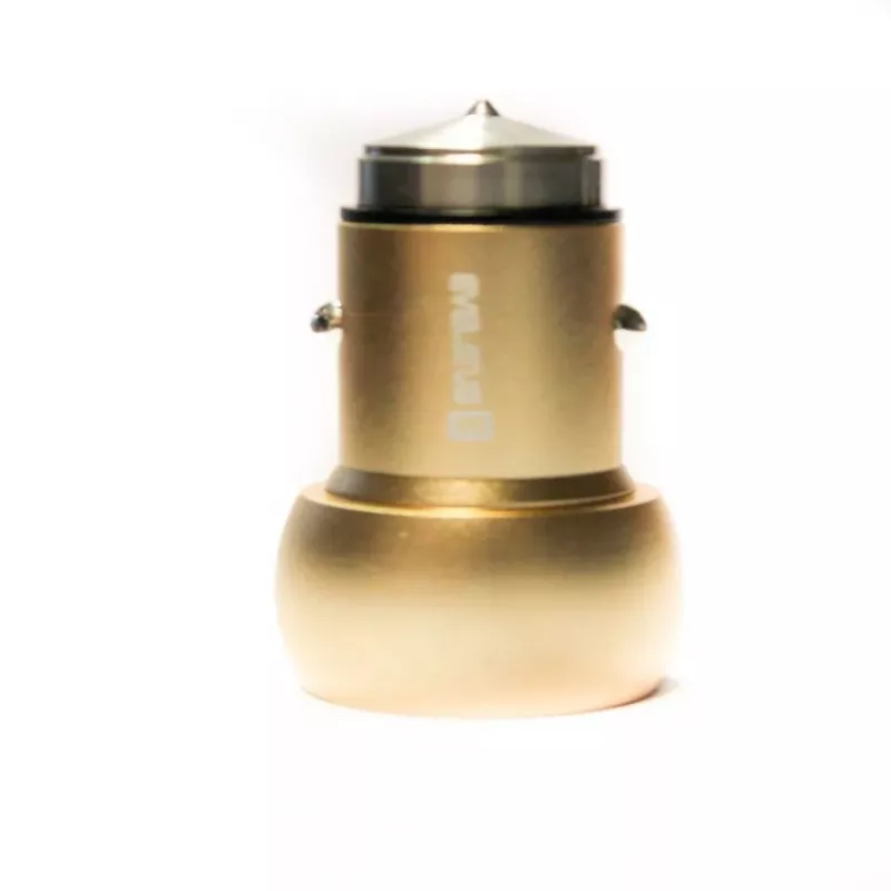 Evelatus ECC01 GOLD Autolaadija 2 USB-porti 3.1A roostevabast terasest päästevahendiga Kuldne