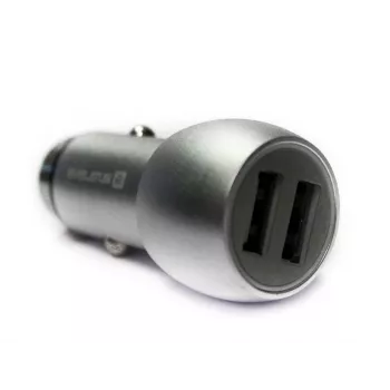 Evelatus Universal Car Charger ECC01 2USB Port 3.1A with Stainless Steel Escape Tool Silver
