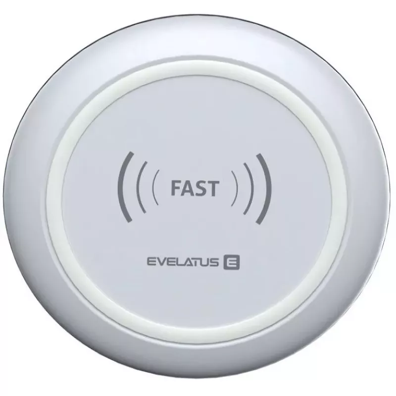 EVELATUS EWC01 juhtmevaba laadija valge - Qi 10W kiirlaadimisalus Micro-USB kaabliga