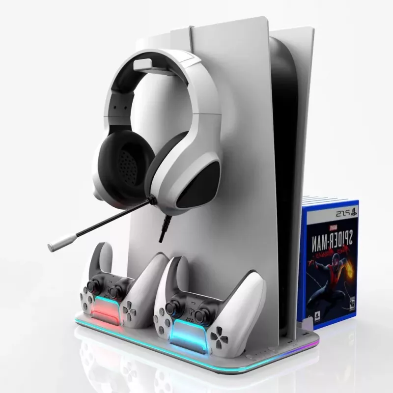 iLike Sim Cooler Stand koos kontrolleri laadijaga Sony PlayStation 5 / 5 Slim RGB must