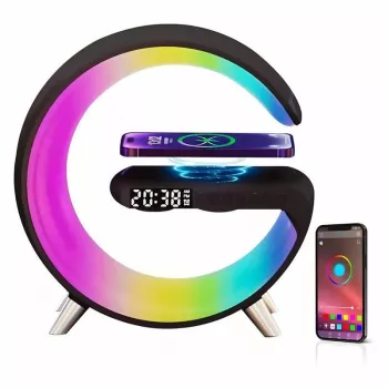 Elight G1 15W juhtmevaba laadija lauakell äratuskella atmosfääri öölamp Bluetooth kõlariga must
