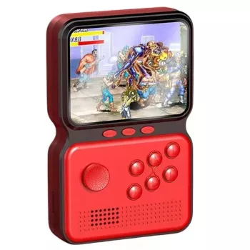 GameBox M3 16-bit kaasaskantav retro mängukonsool 900 mänguga, 3-tolline HD LCD / TV RCA-kaabel, punane