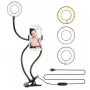 Elight TF Desk Clip Live Stream Selfie 11cm Ring LED Light with 30cm Flexible Tube Phone Holder Black