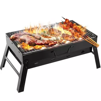 iLike Grillpapa ülikompaktne kokkupandav söegrill 36x29x6,8 cm piknikuks ja telkimiseks