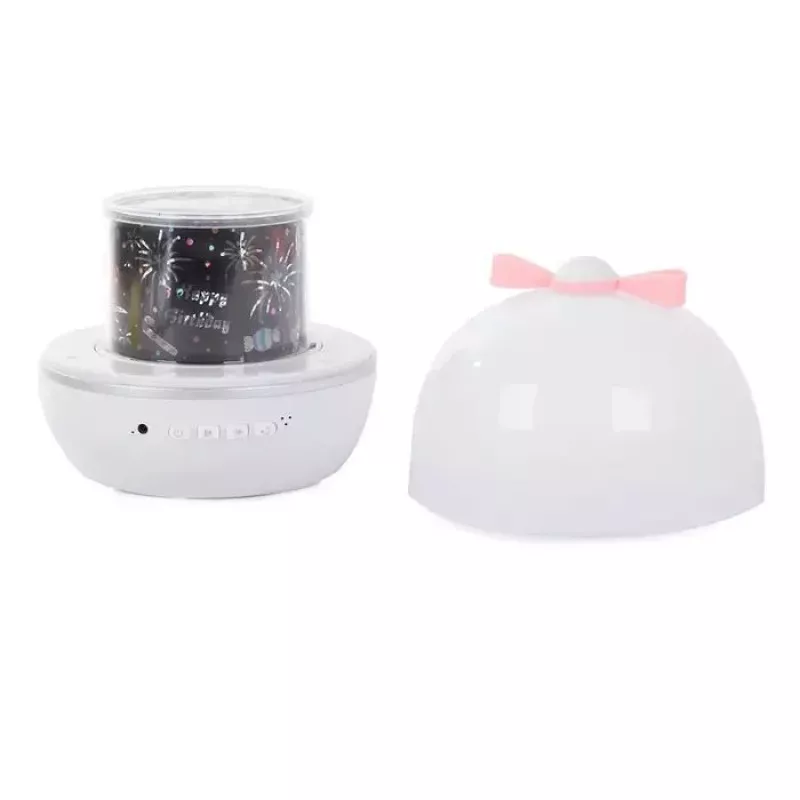 Kiddyz WH-16E Dream Projection Night Lamp (12x12x12 cm) 6 mustriga filmi, USB-C laetav, valge