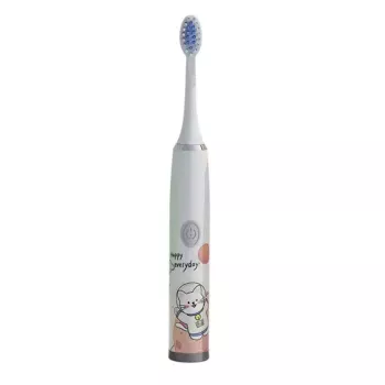 Kiddyz T1 elektrooniline sonihambahari lastele 3-12 aastat, USB-laetav, 2 harjapead, valge