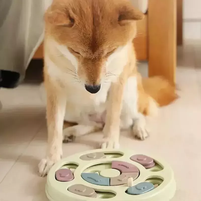 iLike Dog Treat Puzzle Feeder diam. 24 cm Interactive Slow-Eating Toy Training Game Multicolor
