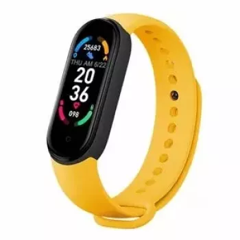 iWear SM6 Nutikäevõru - IP67 Fitness Tracker südame löögisageduse ja vererõhu / sotsiaalsete / une jälgimisega, kollane