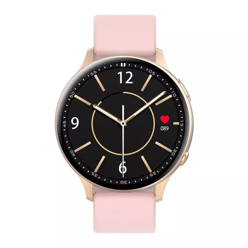 iWear Active 2 Aluminum Sport BT Call Smart Watch 1.3'' IPS Display with Heartrate / Oxygen Monitor Pink