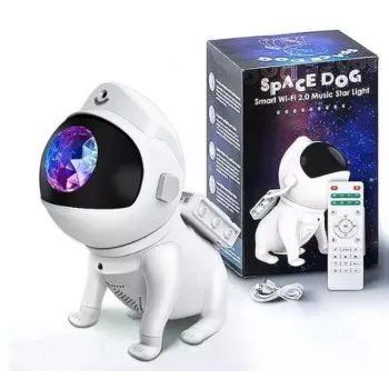 Elight G6 Space Dog Nebula Effect Wall & Ceiling Projector with Speaker, Bluetooth App, Remote Control, White