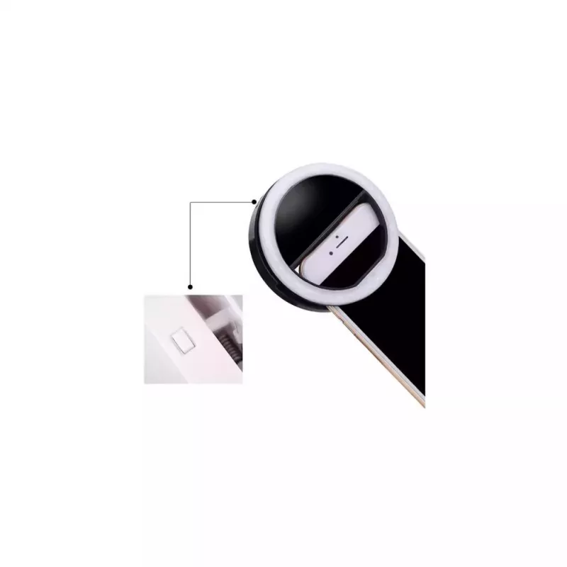 Elight CL1 kaasaskantav reisi LED-tuli nutitelefonile, klambriga kinnitamiseks, ideaalne selfide jaoks, must