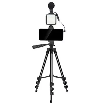 Elight M5 Vlog Smartphone Fix Video & Photo Kit koos LED-valguse, mikrofoni, statiivi 1,3 m ja kaugjuhtimispuldiga