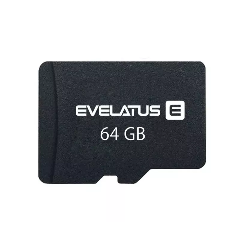Evelatus MicroSDXC 64GB Class 10 UHS-I U1 V10 mälukaart, lugemiskiirus 60MB/s, kirjutamiskiirus 20MB/s