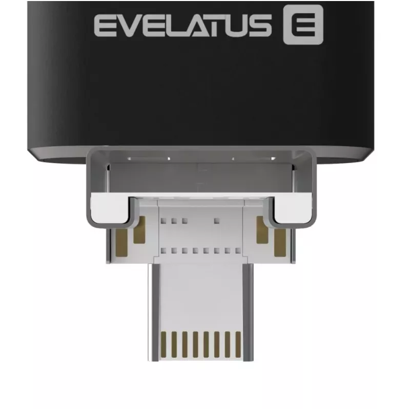 Evelatus USB Flash 4in1 64GB EFD03 (USB, Micro, Type C ja iPhone) Must