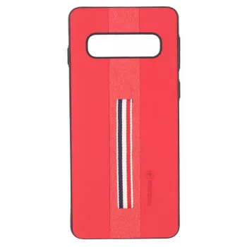 Evelatus Samsung Galaxy S10 Dazzel Red Tagakaas - TPU & PC lööke neelav ümbris sädeleva efektiga