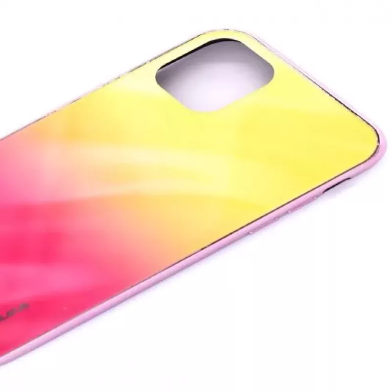 Evelatus Apple iPhone 11 Water Ripple Full Color Electroplating Tempered Glass Screen Protector Gradient Yellow-Pink