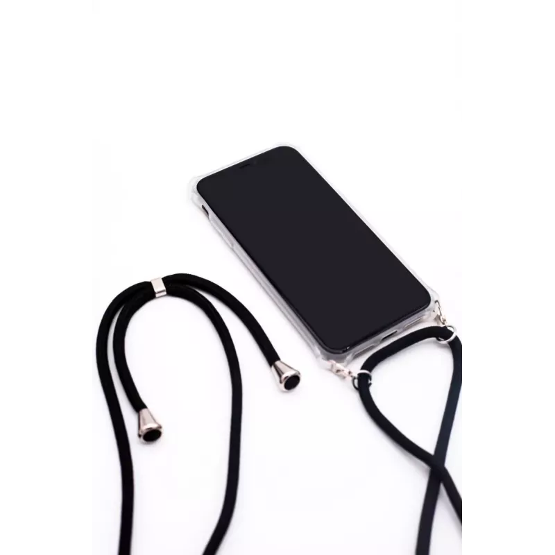 Evelatus Samsung Galaxy A70 Case with Rope Black Transparent