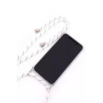 Evelatus Samsung Galaxy A70 ümbris nööriga valgete triipudega läbipaistev TPU tagakaas