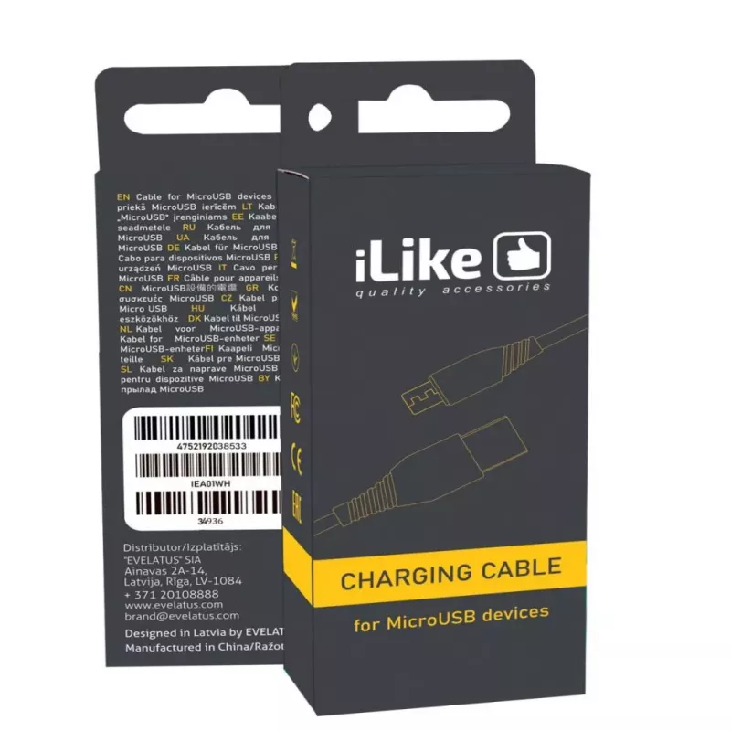 iLike Laadimiskaabel MicroUSB jaoks ICM01 Must