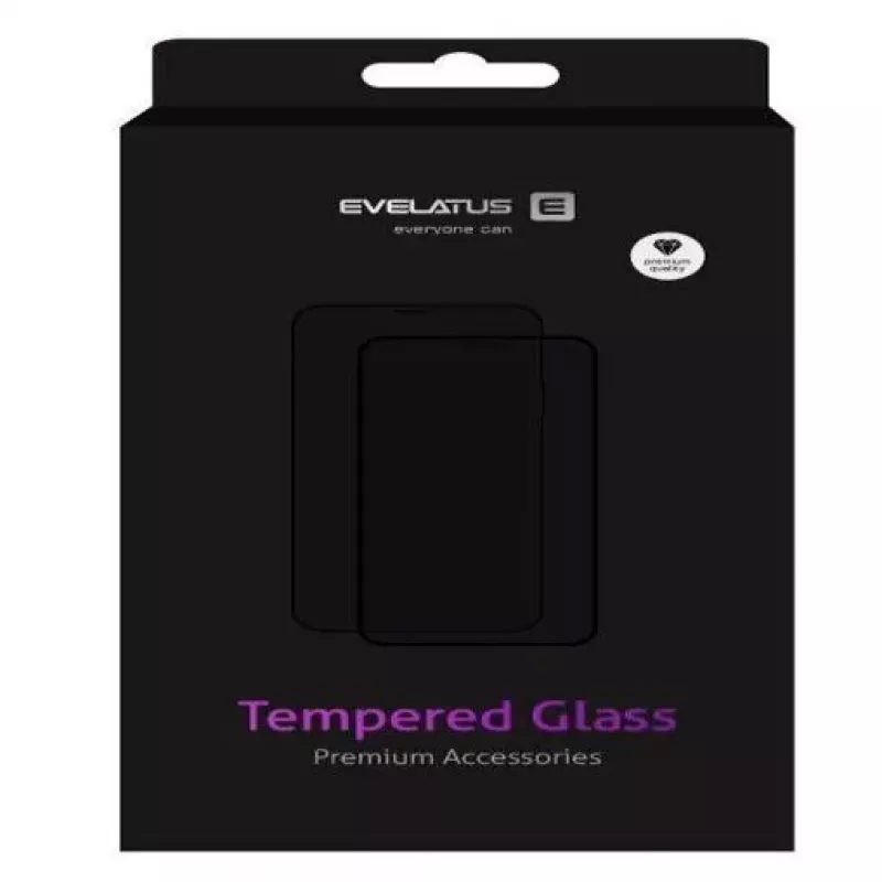 EVELATUS Apple iPhone 12 Pro Max 6.7 inch 2.5D Full Cover Japan Glue Glass Anti-Static Screen Protector