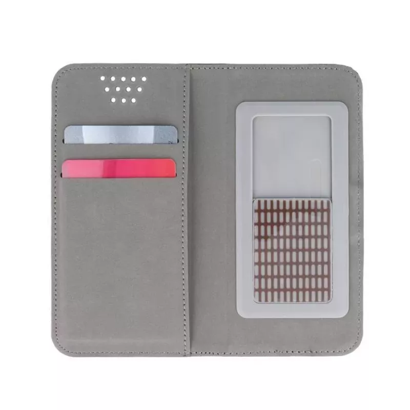 iLike Universal Magnet Case for 5.5-5.7 inch Smartphones, Flip Wallet with Card Slots and Kickstand, Gold