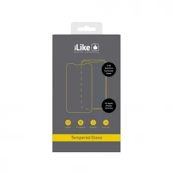 iLike Apple iPhone 12/12 Pro 2.5D Silk Print Full Cover Glass Screen Protector - Must