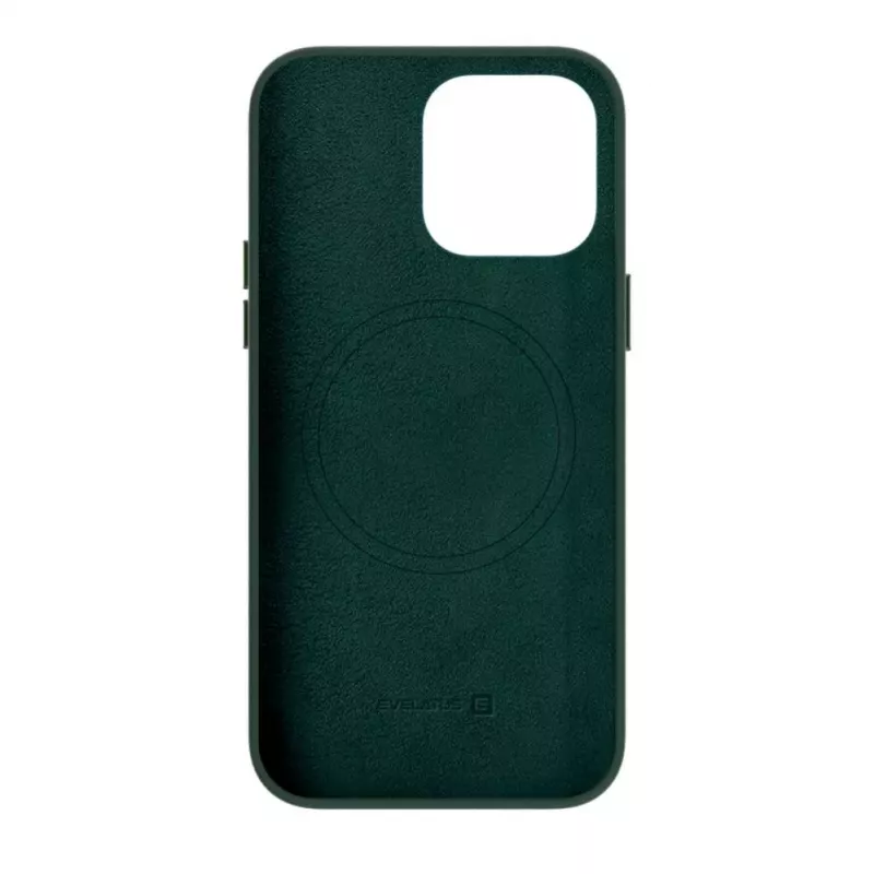 Evelatus Apple iPhone 14 Pro Genuine Leather Case with MagSafe Dark Green