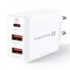 Evelatus ETC06 Reisilaadija EU Sein 3 Porti 32W USB-C / USB-A2 Valge