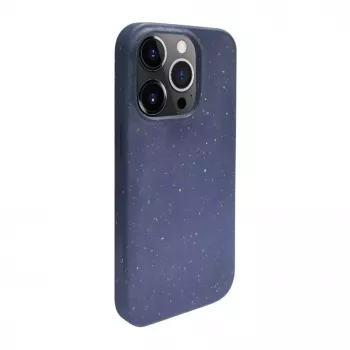 iLike Apple iPhone 14 Pro Max Silicone Plastic Case Eco Print Design Blue