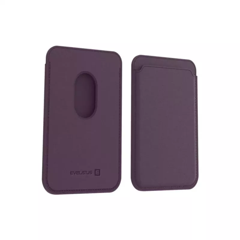 Evelatus Universal iPhone Genuine Leather Wallet with MagSafe Deep Purple