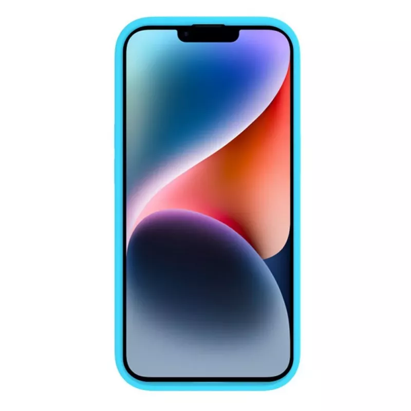 Evelatus Apple iPhone 15 Premium Soft Touch Silicone Case Cyan Blue