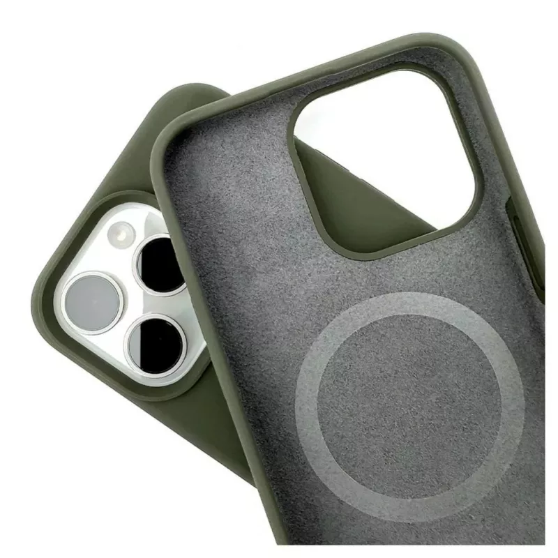 Evelatus Apple iPhone 15 Pro Max Premium MagSafe Soft Touch Silicone Case Dark Olive