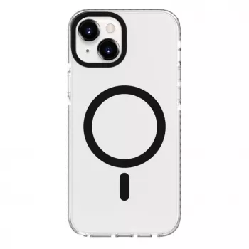 Evelatus Apple iPhone 15 Plus Clear Case PC+TPU With MagSafe Transparent Black