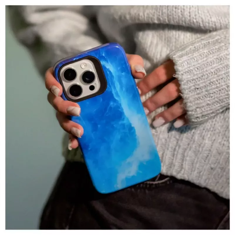 Evelatus Apple iPhone 15 Pro Max Armor Case TPU+PC Customized Print Design Galaxy Blue