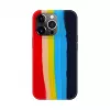 Evelatus Apple iPhone 15 Pro Silicone Case Multi-Colored Rainbow