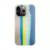 Evelatus Apple iPhone 15 Pro Max Silicone Case Multi-Colored Blue Pink