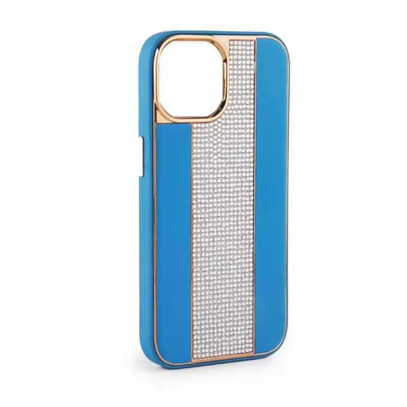 iLike Apple iPhone 11 Diamonds and Leather Case Blue