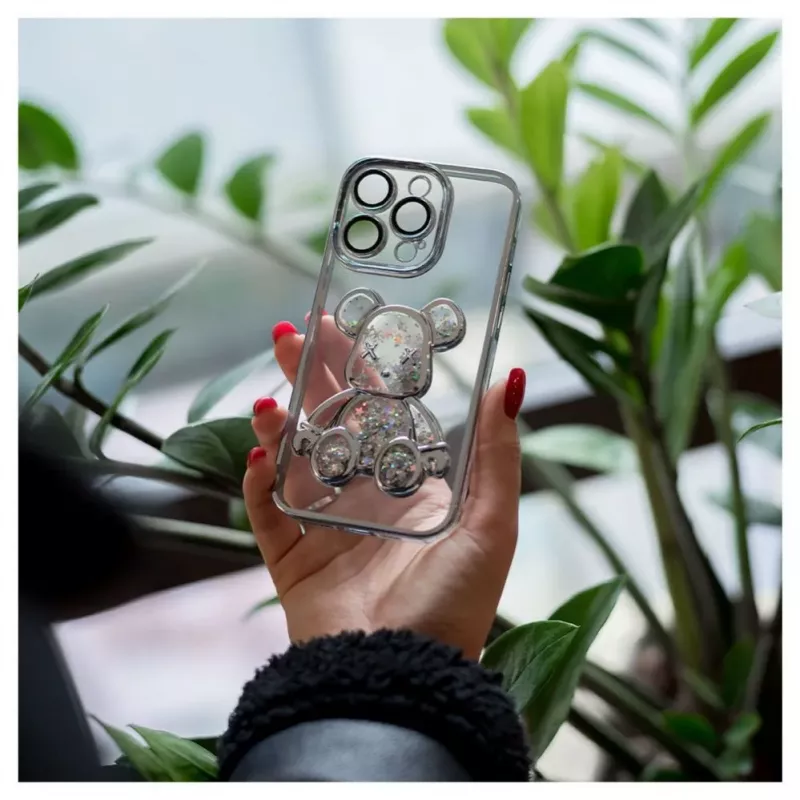 iLike Apple iPhone 14 Pro Silikoonkate Print Desire Bear Silver