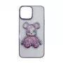 iLike Apple iPhone 15 Silikoonkate Print Desire Bear Lilla
