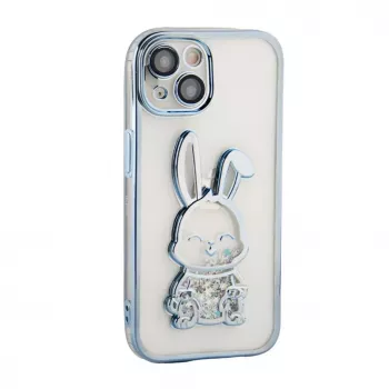 iLike Apple iPhone 15 Silikoonkate Print Desire Rabbit Sinine