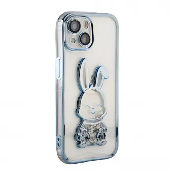 iLike Apple iPhone 15 Silikoonkate Print Desire Rabbit Sinine