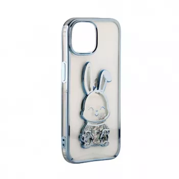 iLike Apple iPhone 15 Pro Silikoonkate Print Desire Rabbit Sinine