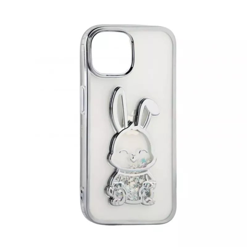iLike Apple iPhone 15 Pro Silikoonkate Print Desire Rabbit Silver