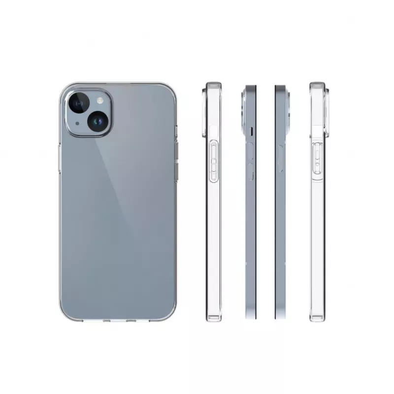 Evelatus Apple iPhone 15 Plus Clear Silicone Case 1.5mm TPU Transparent