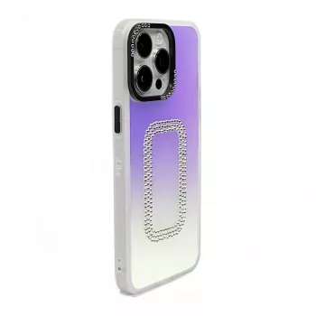 iLike Apple iPhone 15 Pro Laser Shell Square Tagakaas - Iridescent Clear