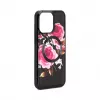Evelatus Apple iPhone 14 Pro Leather Case Zipper Design Flower Black