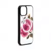 Evelatus Apple iPhone 15 Nahkkate Tõmblukuga Lilledisain Valge