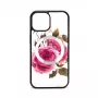 Evelatus Apple iPhone 15 Nahkkate Tõmblukuga Lilledisain Valge