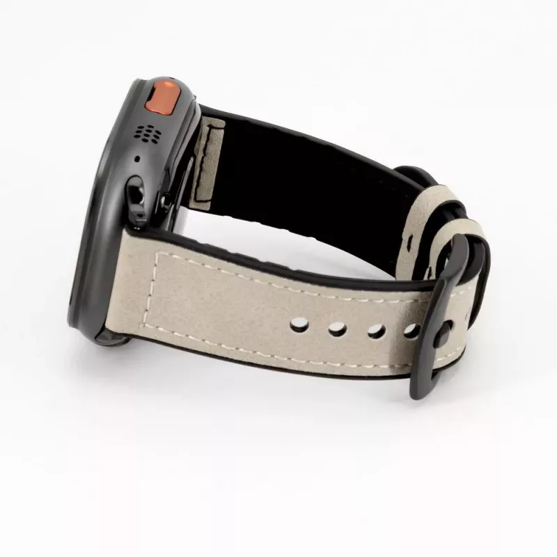 Connect Watch 38/40/41mm Silicone Patch Leather Watch Strap (132mm M/L) White